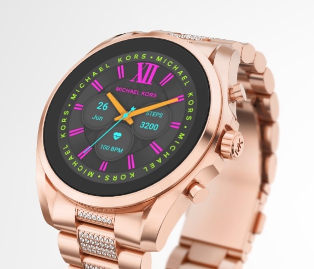 Rose gold-tone Michael Kors Gen 6 smartwatch.